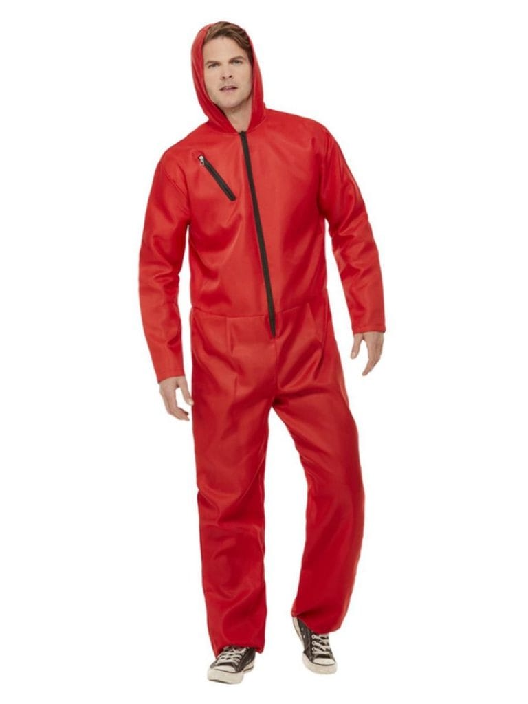 Squid Game Money Heist Villain Red Jumpsuit Costume Halloween Cosplay 