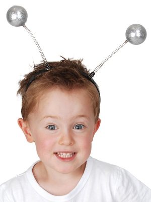 Alien Glitter Ball Silver Headband