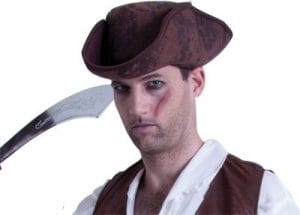 Caribbean Pirate Hat - Brown