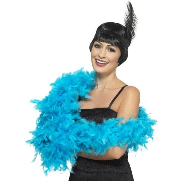 Deluxe Feather Boa, Turquoise Blue