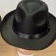 Gangster Hat Satin Black Ribbon