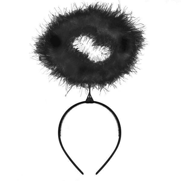 Feather Halo - Black - image HE2344-600x600 on https://www.abracadabrafancydress.com.au