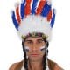 Indian Headpiece Blue and Red Feathers with White Tips