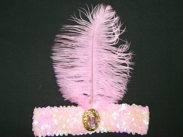 Flapper 1920’s Headband Sequined – Light Pink