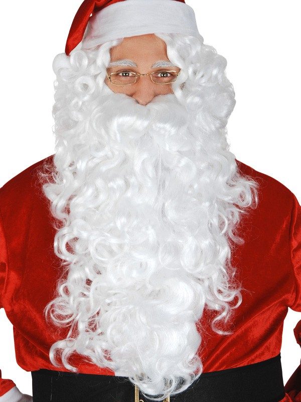 Santa Beard and Wig White Deluxe