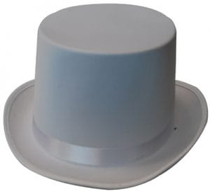 Top Hat White Satin