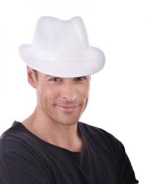 Trilby White Fedora Hat Gangster 1920's 20s