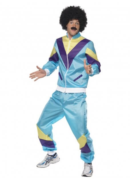 80's Blue Shell Suit Costume Tracksuit - Abracadabra Fancy Dress