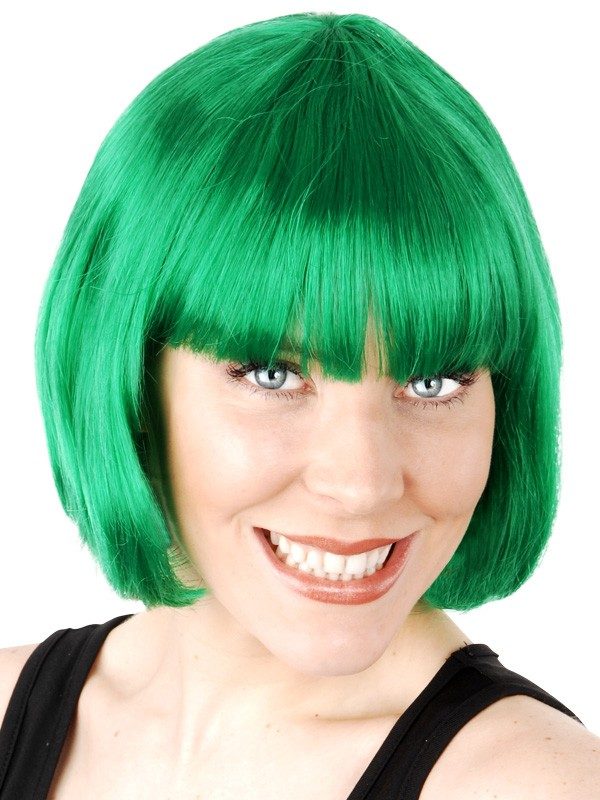 Bob Paige Wig with Fringe Green