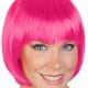 Bob Paige Wig with Fringe Hot Pink