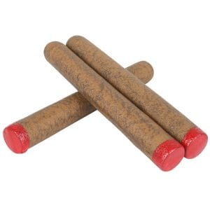 Cigars (set of 3) with red painted tips 15cm