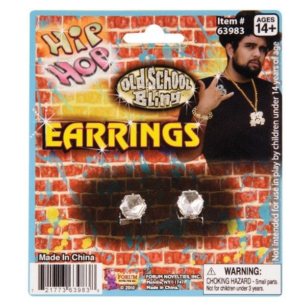Earrings Big Diamond Stud Clip-On