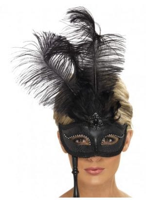 Fever Baroque Fantasy Eyemask, Black with Stick