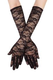 Long Black Lace Gloves