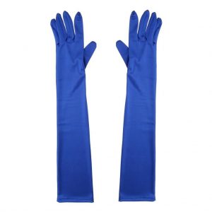 Long Nylon Blue Gloves