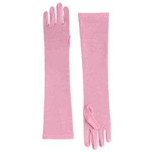Long Nylon Pink Gloves