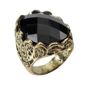 Medieval Fantasy Black Stone Ring