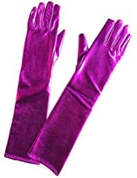 Metallic Long Purple Gloves