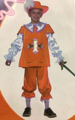Musketeer Orange Costume Kids