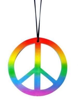 Peace Sign Necklace & Earrings Silver - image Necklace-Rainbow-Peace-Sign-300x417 on https://www.abracadabrafancydress.com.au