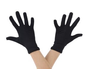 Short Black Nylon Gloves