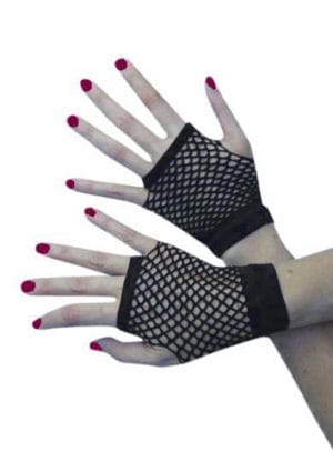 Short Fishnet Black Gloves