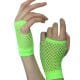 Short Fishnet Neon Green Gloves