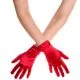 Short Red Satin Gloves