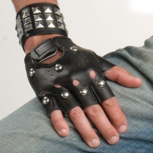 Studded Black Gloves