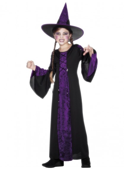 Witch Black and Purple Bewitched Costume - Abracadabra Fancy Dress