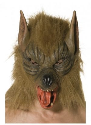 Wolf Mask, Brown, Overhead With Fur