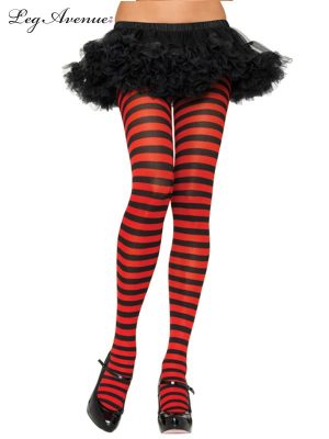 Black and Red Striped Tights