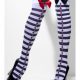 Black and White Striped Opaque Hold Ups with Red Bows