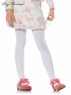 Child Girls White Opaque Tights