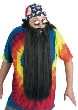 Extra Long Beard with Mustache - Black