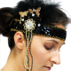 Flapper 1920's Headpiece Deluxe Black and Gold