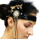 Flapper 1920's Headpiece Deluxe Black and Gold