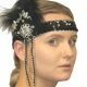 Flapper 1920's Headpiece Deluxe Black and Silver