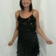 Flapper Dress with Tasles Black