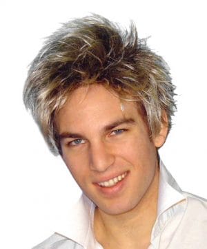 Spunky Guy 80's Wig Short Blonde Shag