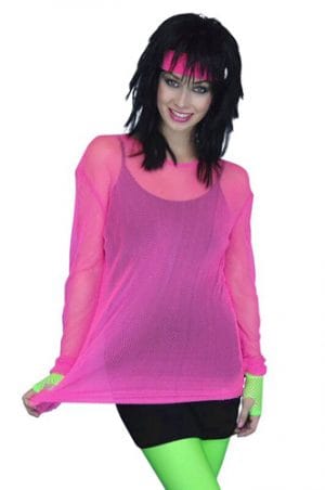 Top 80's Fishnet Top Pink