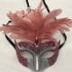 Gabrielle Eye Mask with Pink Feathers