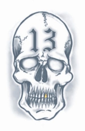 13 Skull - Prison tattoo