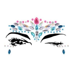 Diamante Rhinestone Face Jewels Glitter Stickers Silver Blue Pink