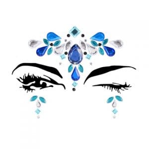 Diamante Rhinestone Jewels Glitter Stickers Silver Blue Green