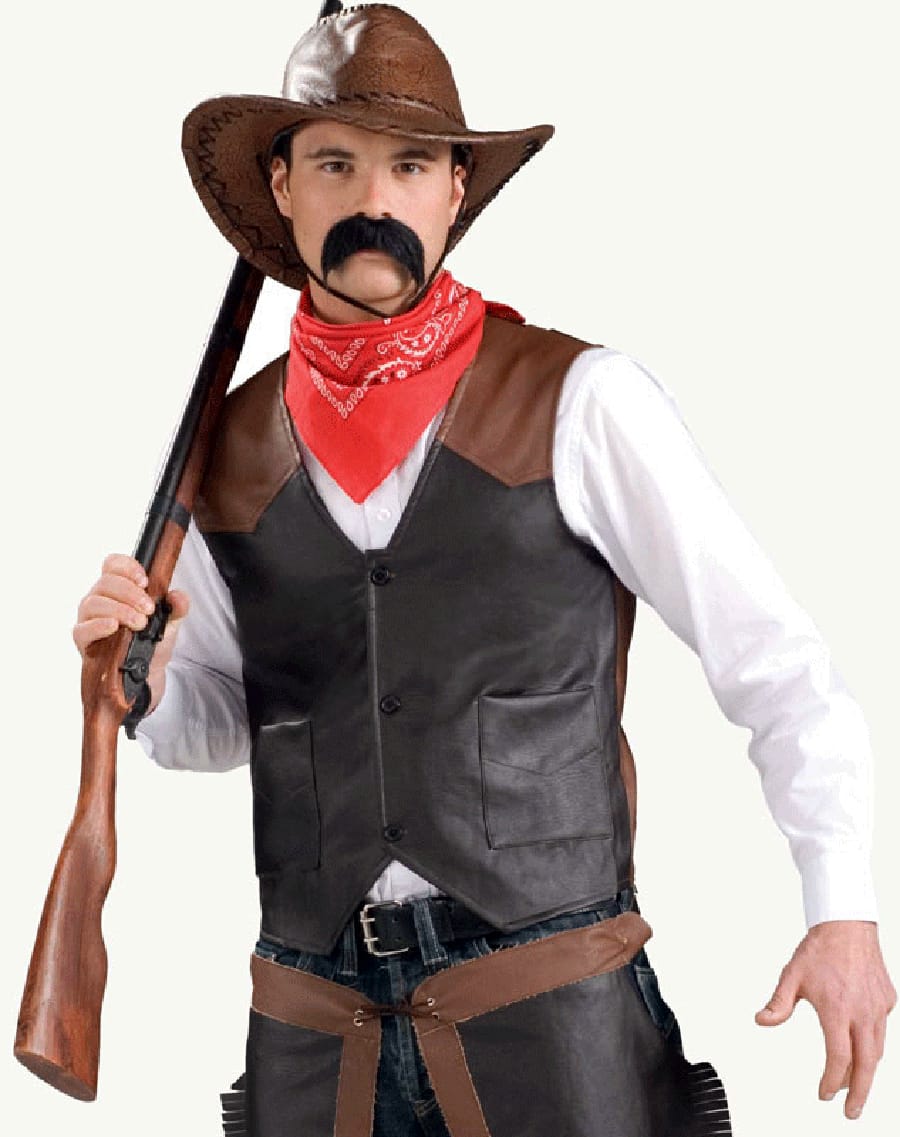 Deluxe Cowboy Faux Leather Vest - Abracadabra Fancy Dress