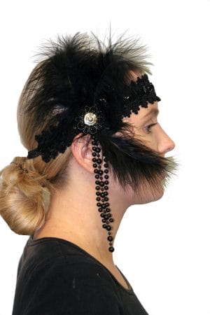 Flapper Headpiece - Deluxe Noir