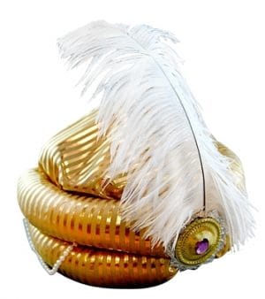 PrinceTurban with Feather and Beads Arabian Indian