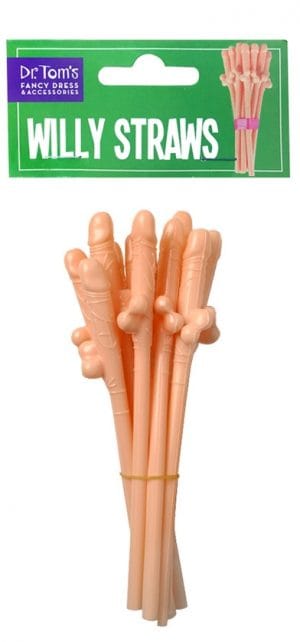 Willy Straws Flesh Tone Pack of 10