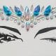 Diamante Rhinestone Face Jewels Glitter Stickers Blue Silver